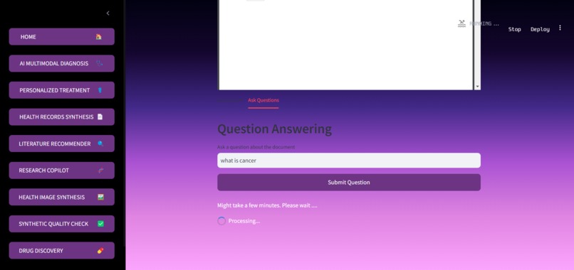 GenAI Medical Research, Treatment and Research Copilot – screenshot 17