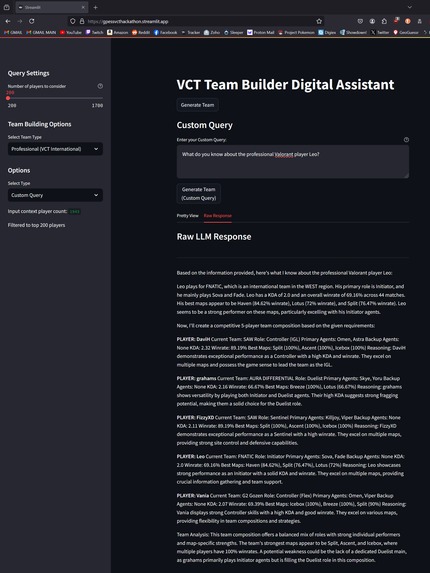Gus Pessolano's VCT Hackathon Submission – screenshot 3