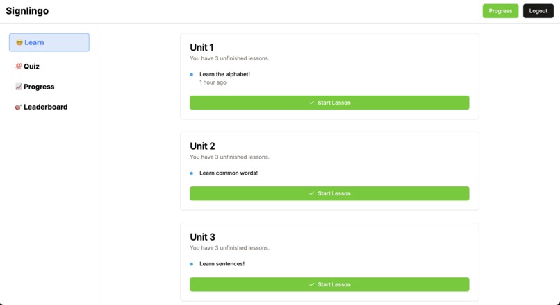 Signlingo – screenshot 1