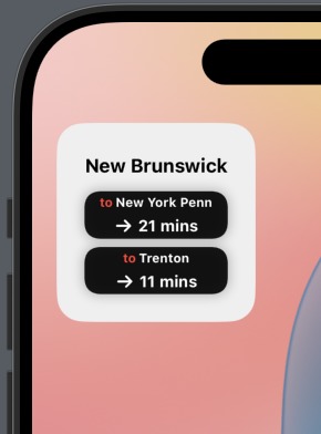 NJ Transit Train Times Widget – screenshot 1