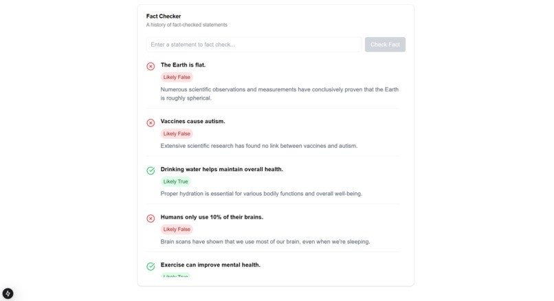 FactCheckr – screenshot 2