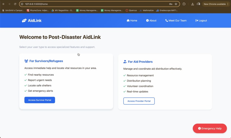 AidLink - Tech for Natural Disaster Management – screenshot 1