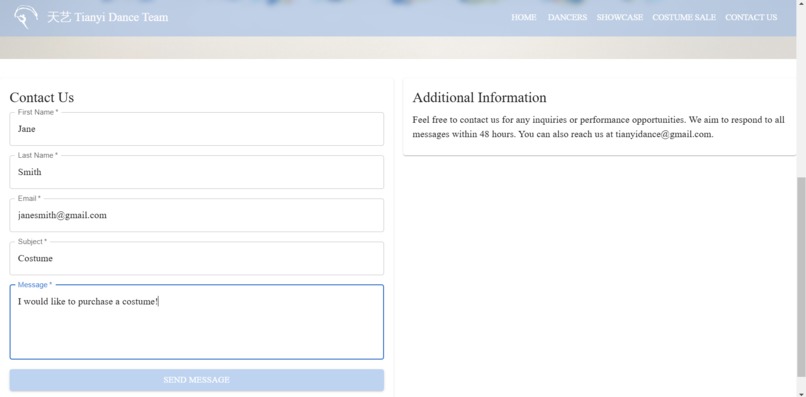 Tianyi Dance Team Website – screenshot 5