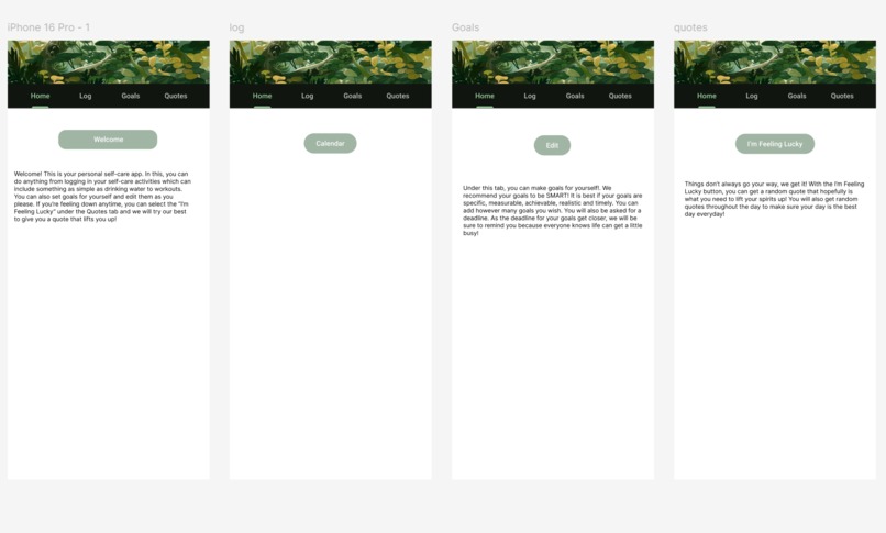 Personal Self-Care App – screenshot 1