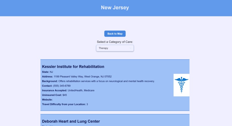 NJ Healthcare Transit Directory – screenshot 4