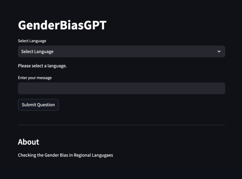 GenderBiasGPT for Regional Languages – screenshot 1
