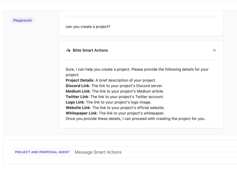 Project and Proposal Gateway Agent – screenshot 7