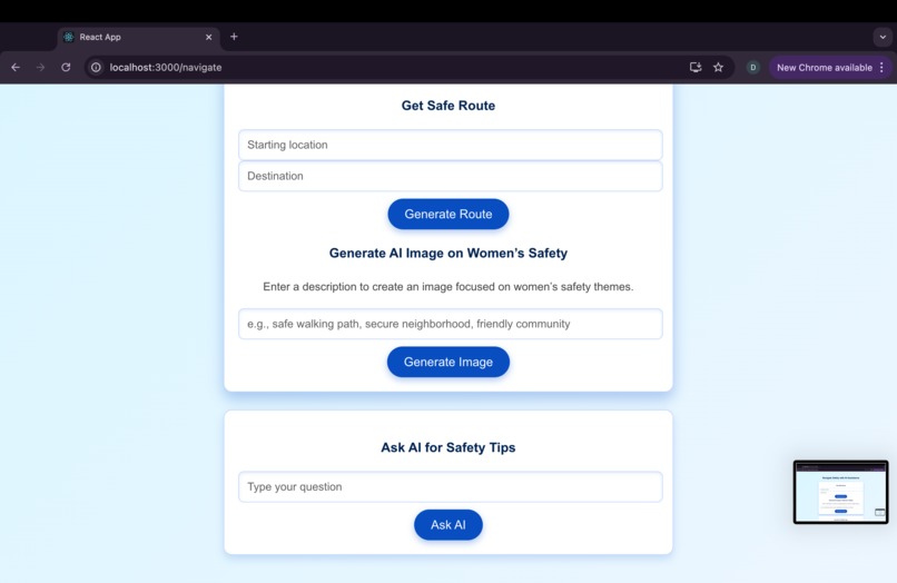 Safe Streets: AI-Powered Women’s Safety Navigator – screenshot 2