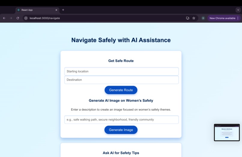 Safe Streets: AI-Powered Women’s Safety Navigator – screenshot 3