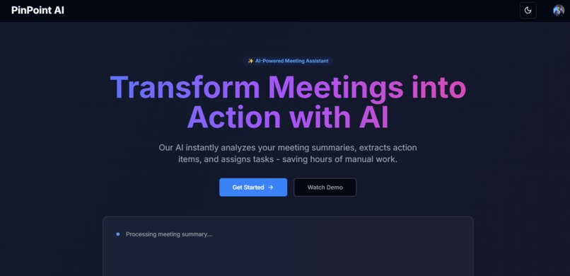 Pinpoint AI - Your Meeting Task Assistant – screenshot 1