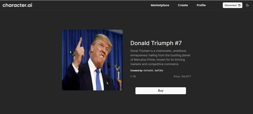 Decentralised CharacterAI – screenshot 2