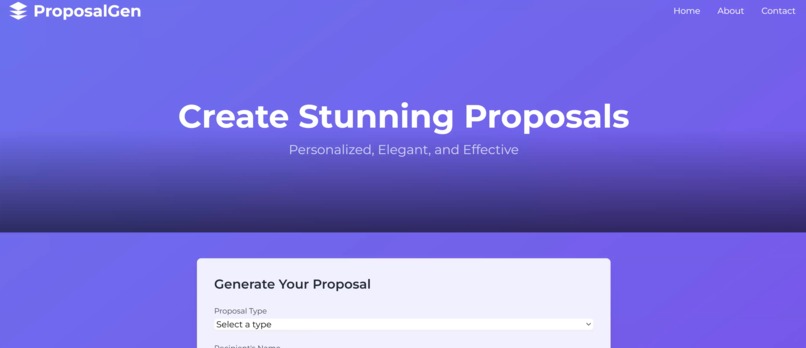 Proposal Generator Using GPT 3.5 and HugginFace  – screenshot 1