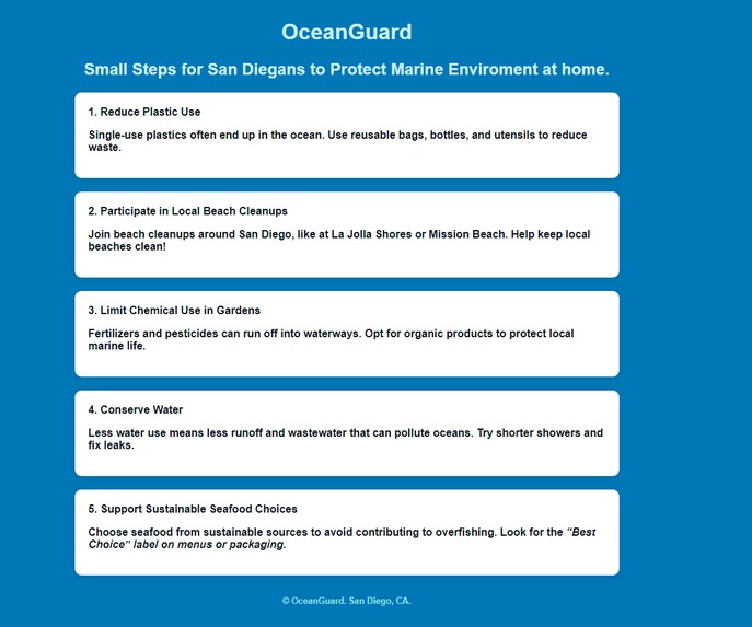 OceanGuard: Simple Steps to Protect Marine Life from Home – screenshot 1