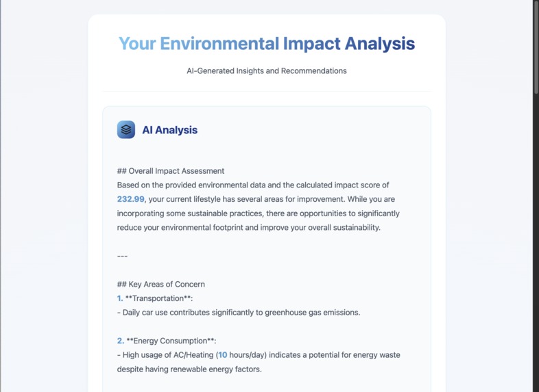 EcoImpact – screenshot 1