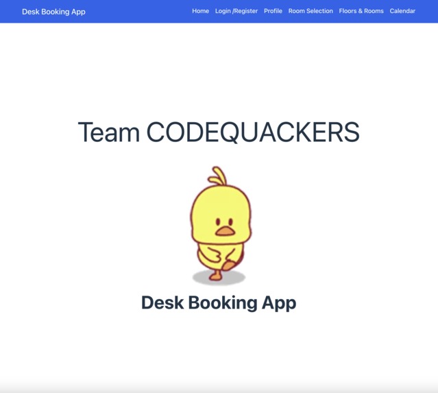 A desk booking system website  – screenshot 1