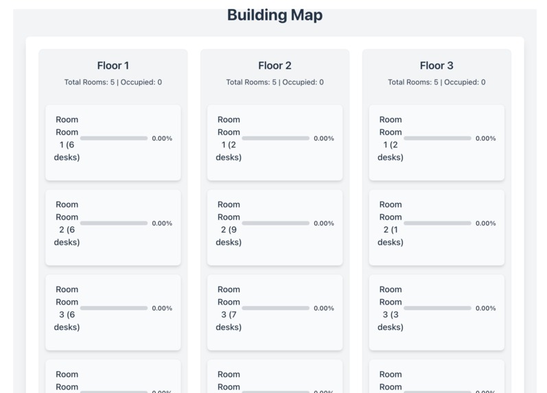 A desk booking system website  – screenshot 4