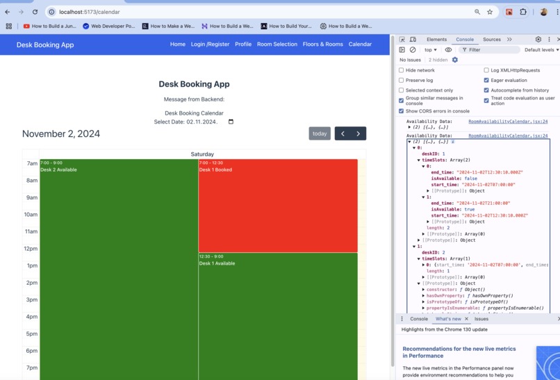 A desk booking system website  – screenshot 6