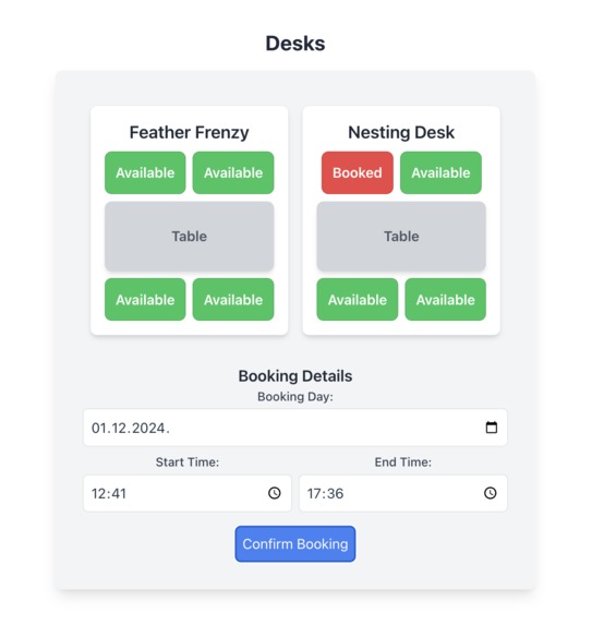 A desk booking system website  – screenshot 5