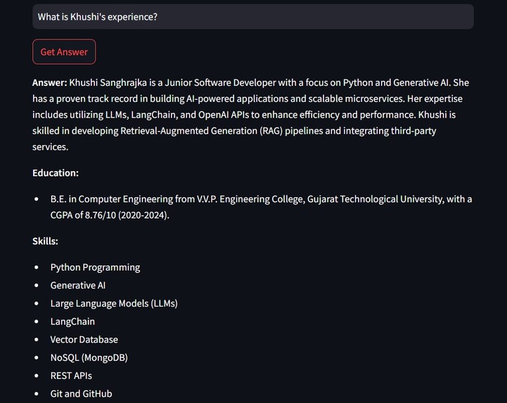ResumeBot : Smart Q&A Bot for Resumes and Business Inquiries – screenshot 3