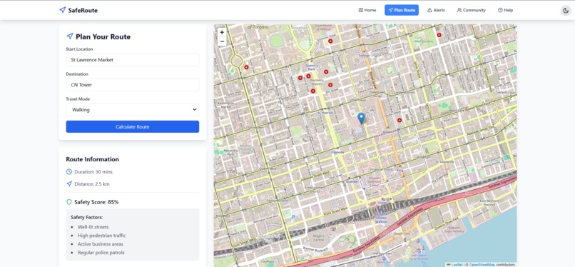 SafeRoute – screenshot 2