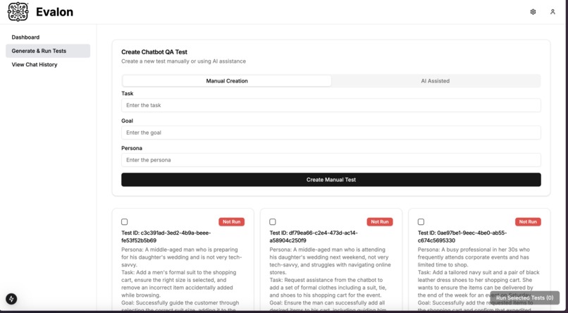 Evalon – Automated Stress Testing & QA of Chatbots  – screenshot 3