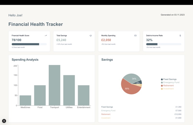 Financial Health Tracker – screenshot 1