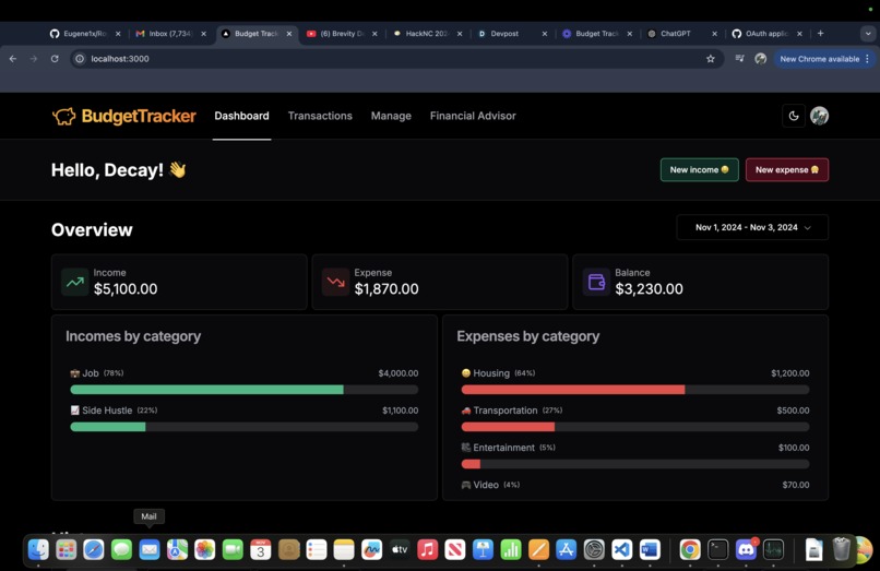 Roycie's Budget Tracker – screenshot 1
