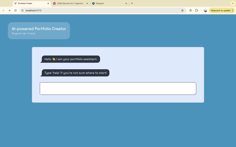 AI-powered Investment Portfolio Creator – screenshot 1