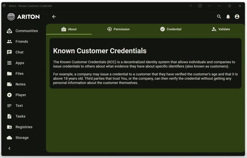 Ariton: Known Customer Credential Mini App – screenshot 1