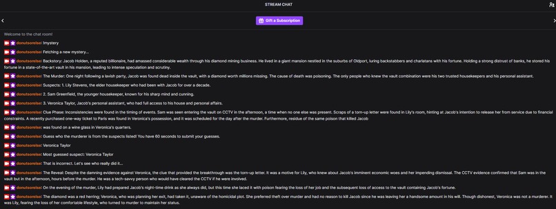 Infinite Murder (Mysteries) on Twitch – screenshot 2