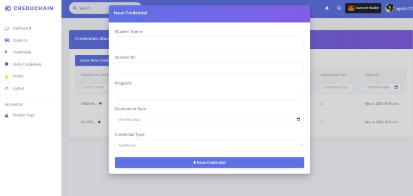 Creduchain – screenshot 3