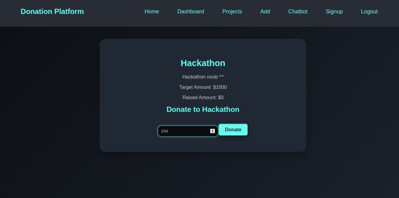 Project Donation App – screenshot 2