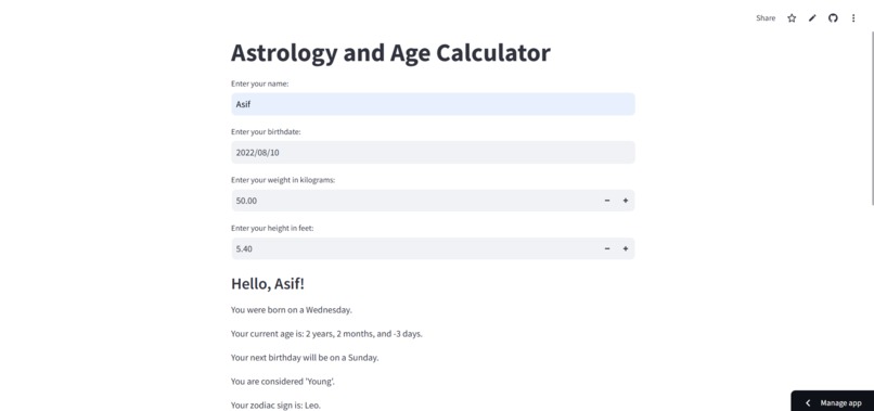 AstroAge – A focus on both astrology and age-related insight – screenshot 1