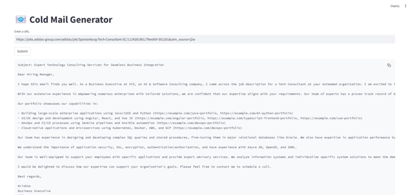 COLD EMAIL TEMPLATE GENERATOR  – screenshot 3