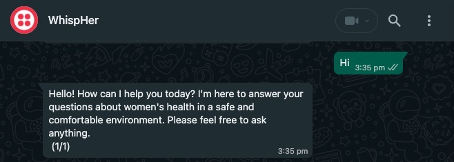 WhispHER: A Confidential Digital Space for Women's Health – screenshot 3