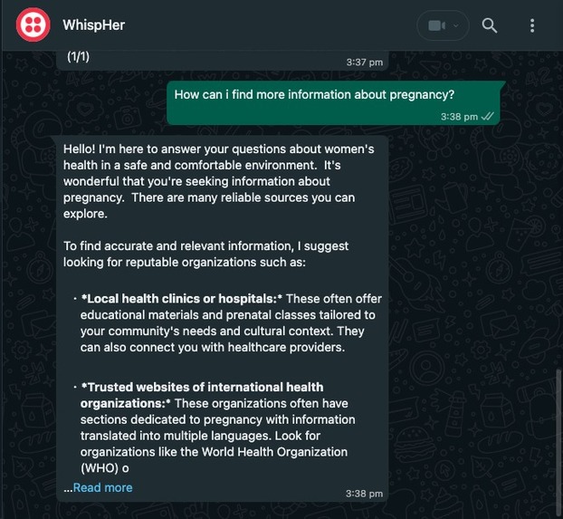 WhispHER: A Confidential Digital Space for Women's Health – screenshot 6
