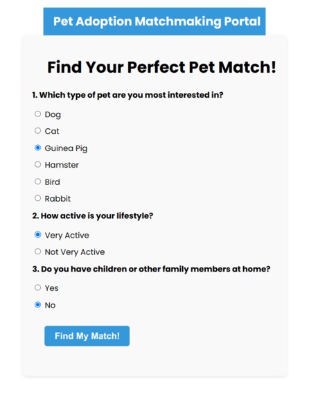 Pet Adoption Matchmaking portal – screenshot 2