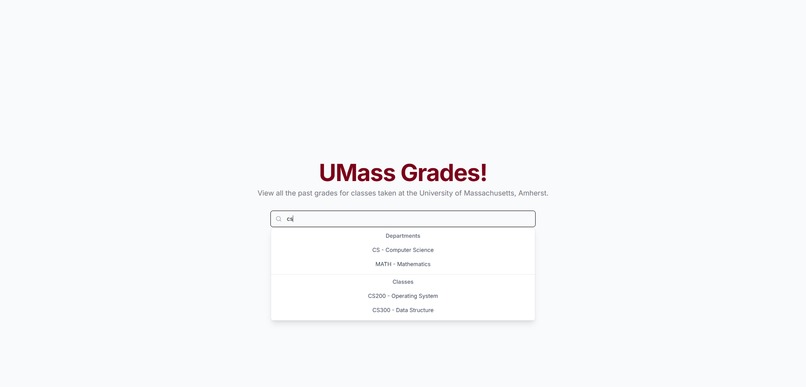 UMassGrades  – screenshot 2