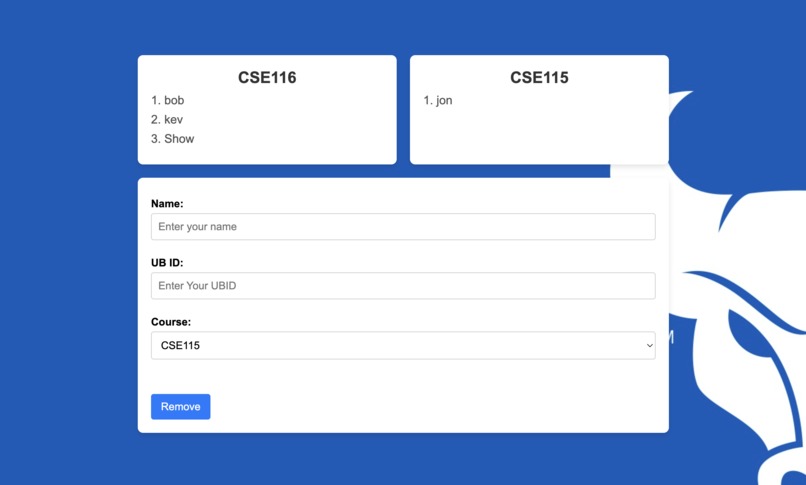 Office Hours Queue Management (Website)  – screenshot 3