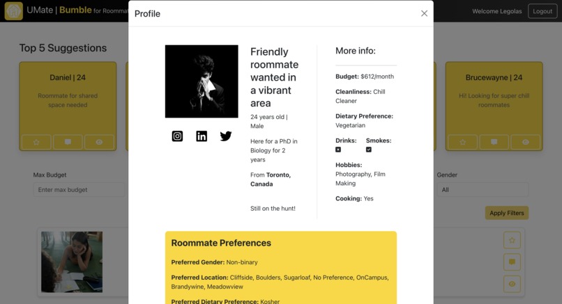 UMate : Bumble for Roommates – screenshot 4