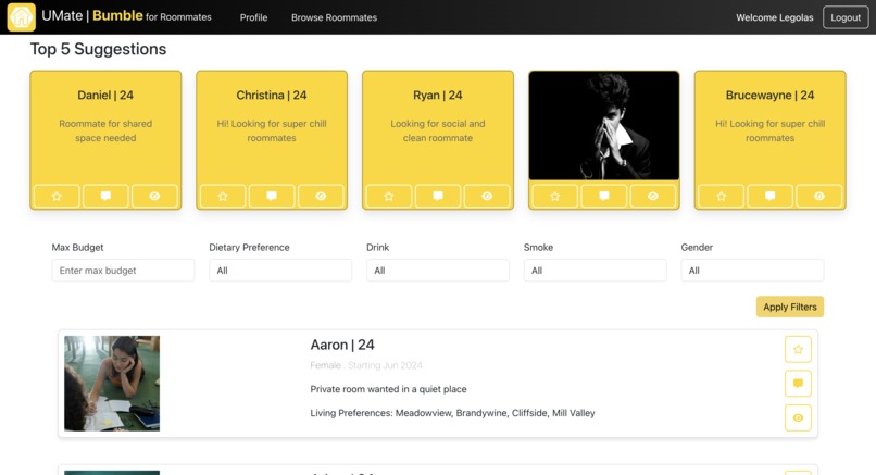 UMate : Bumble for Roommates – screenshot 5