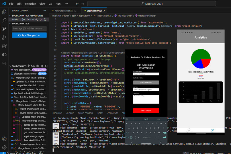 InternApp – screenshot 1