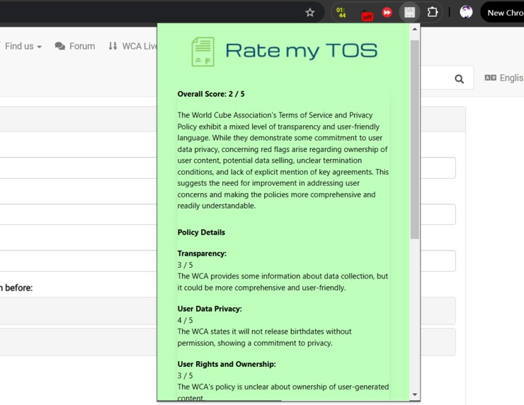 Rate My TOS – screenshot 3