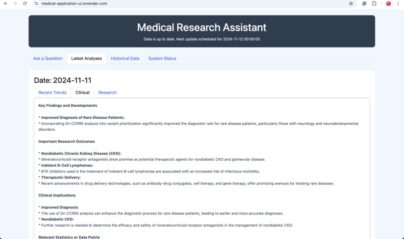 MediLens: AI-Powered Medical Research Intelligence Platform – screenshot 3