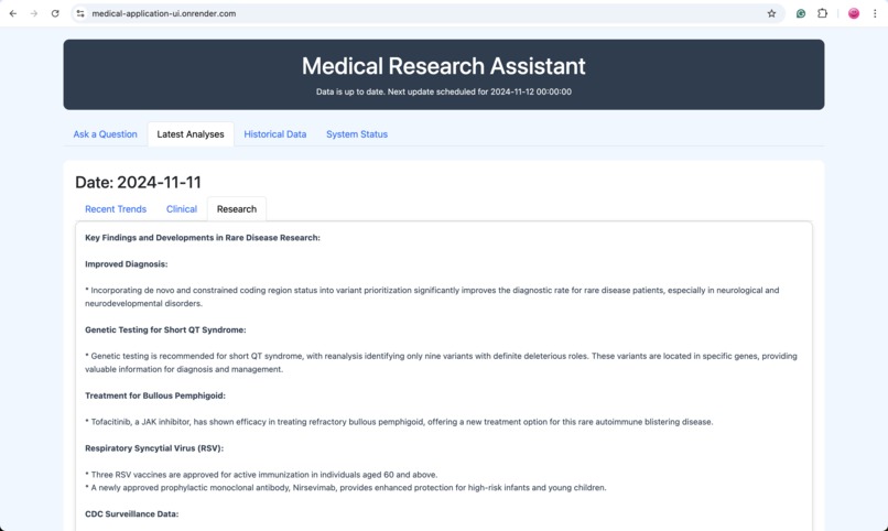 MediLens: AI-Powered Medical Research Intelligence Platform – screenshot 4