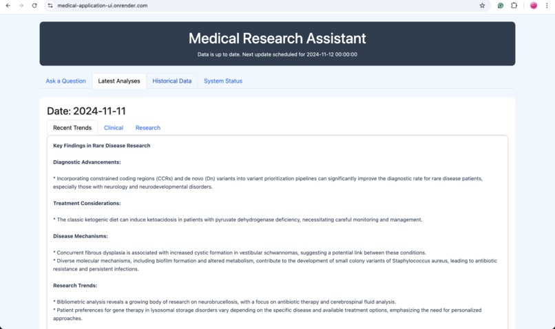 MediLens: AI-Powered Medical Research Intelligence Platform – screenshot 5