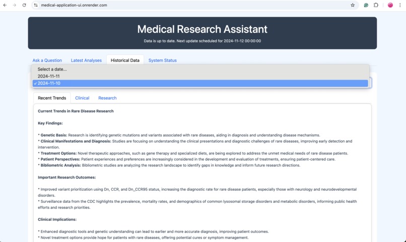 MediLens: AI-Powered Medical Research Intelligence Platform – screenshot 6