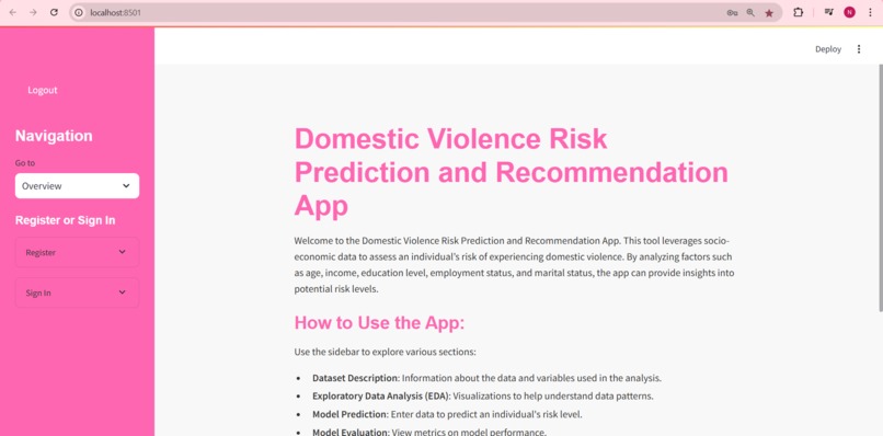 AI-Powered Solution for Domestic Violence Prevention  – screenshot 1