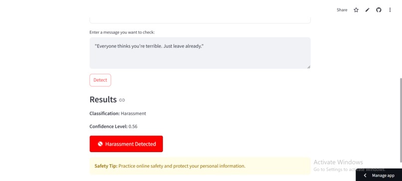 Safespace: Online Harassment Detector for Women and Girls – screenshot 6
