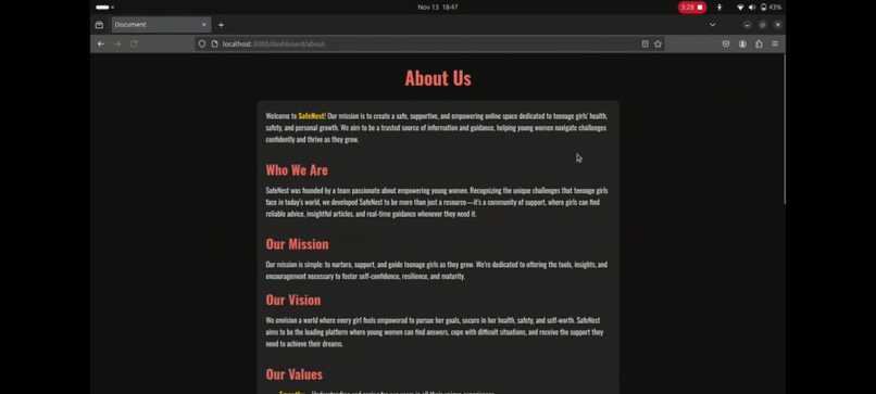 SafeNest: Empowering Teenage Girls in Healthcare and Safety. – screenshot 1